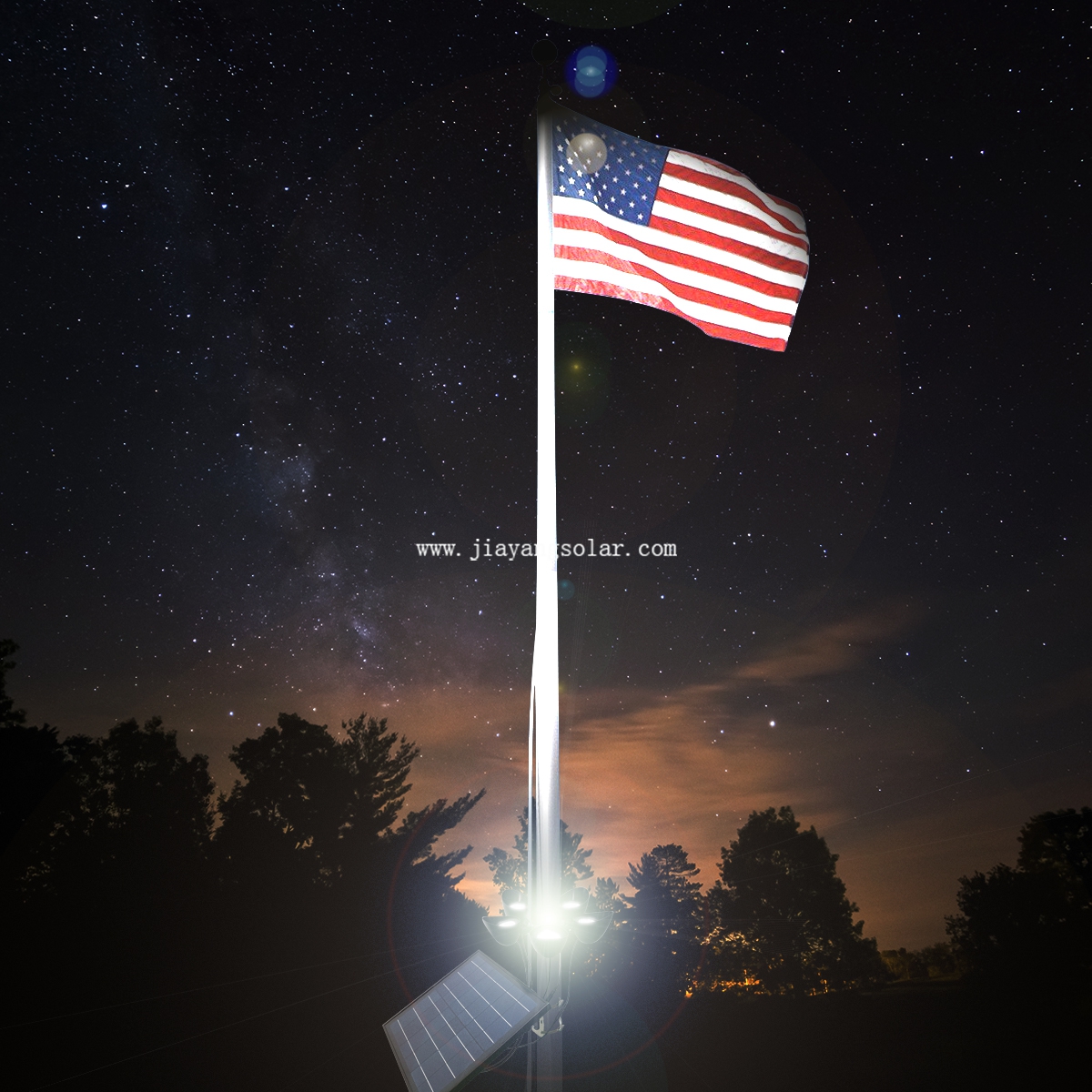 Solar Flagpole Light